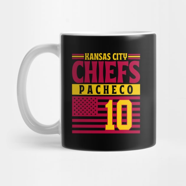Kansas City Chiefs Pacheco 10 American Flag Football by linenativ